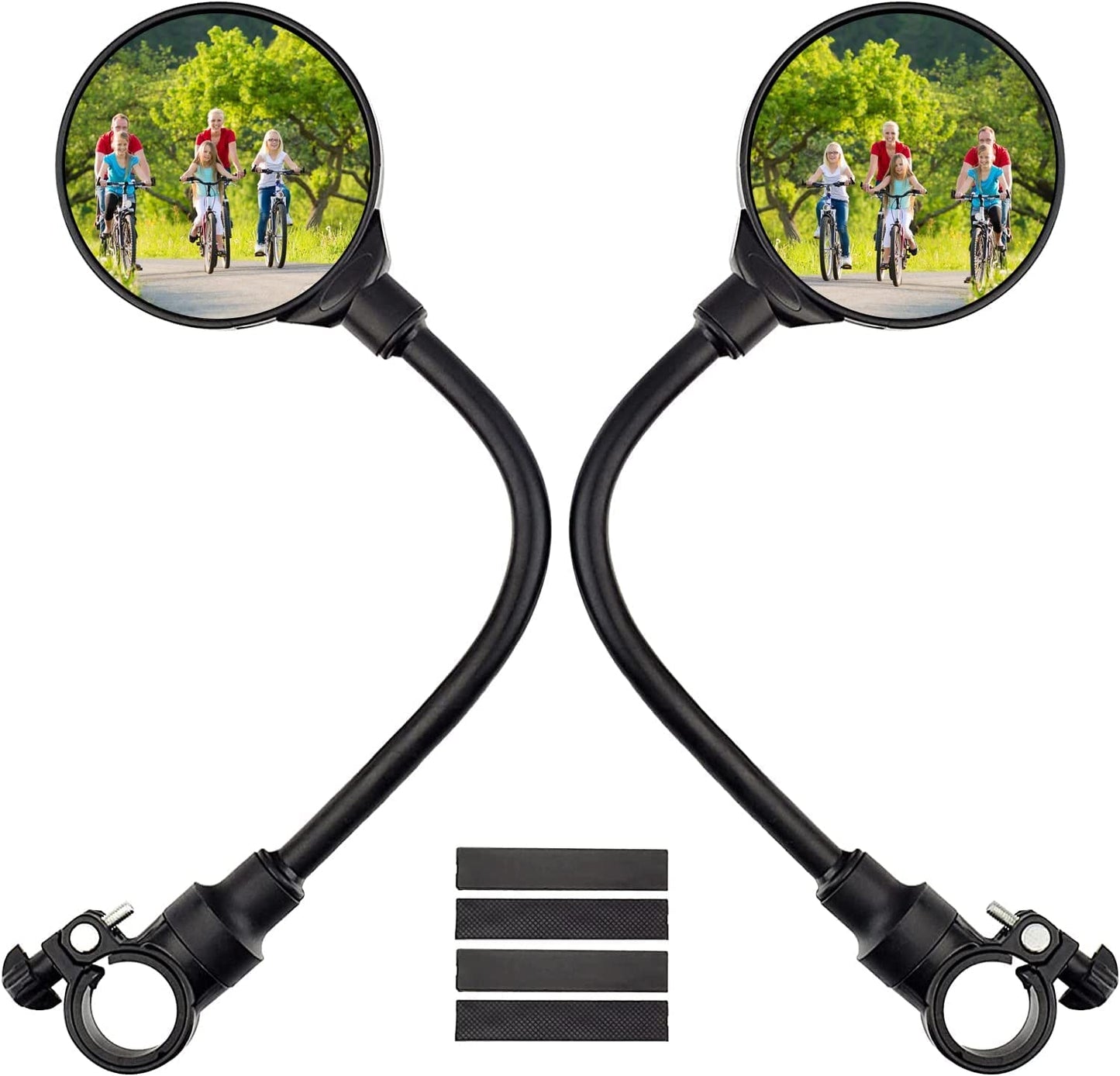 2pcs Bike Mirror, Adjustable Handlebar Rear View Mirrors For Mountain Road Bike Bicycle Electric Motorcycle Black