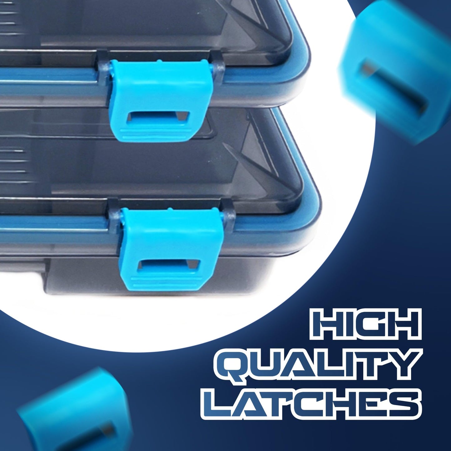 Reaction Tackle Standard Tackle Trays, Plastic Tackle Box Organizers with Four Secure Latches, Removable Dividers and Semi Transparent Lid for Fishing Storage - 3600 (4-Pack)