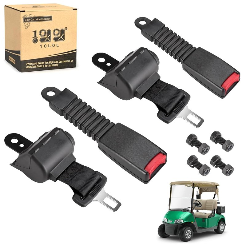 10L0L Universal Seat Belts Kit for Yamaha EZGO Club Car Golf Cart, 42 Inch Retractable Street Legal Seat Belts, Set of 2