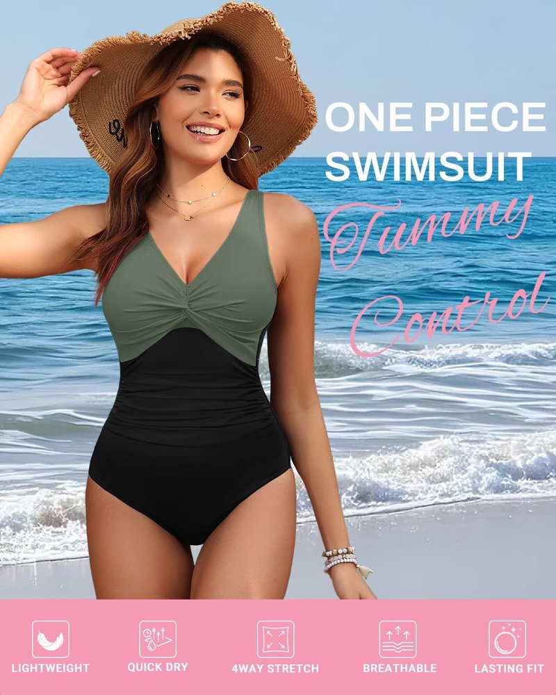 Women’s Tummy Control One-Piece Swimsuit - Push-Up Slimming Bathing Suit | Full Coverage, Stylish Design