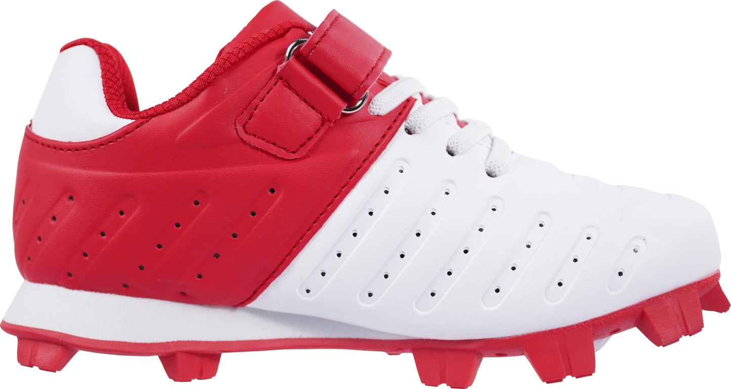 Sooneeya Softball Cleats Youth Running Baseball Shoes Red 13 M Little Kid