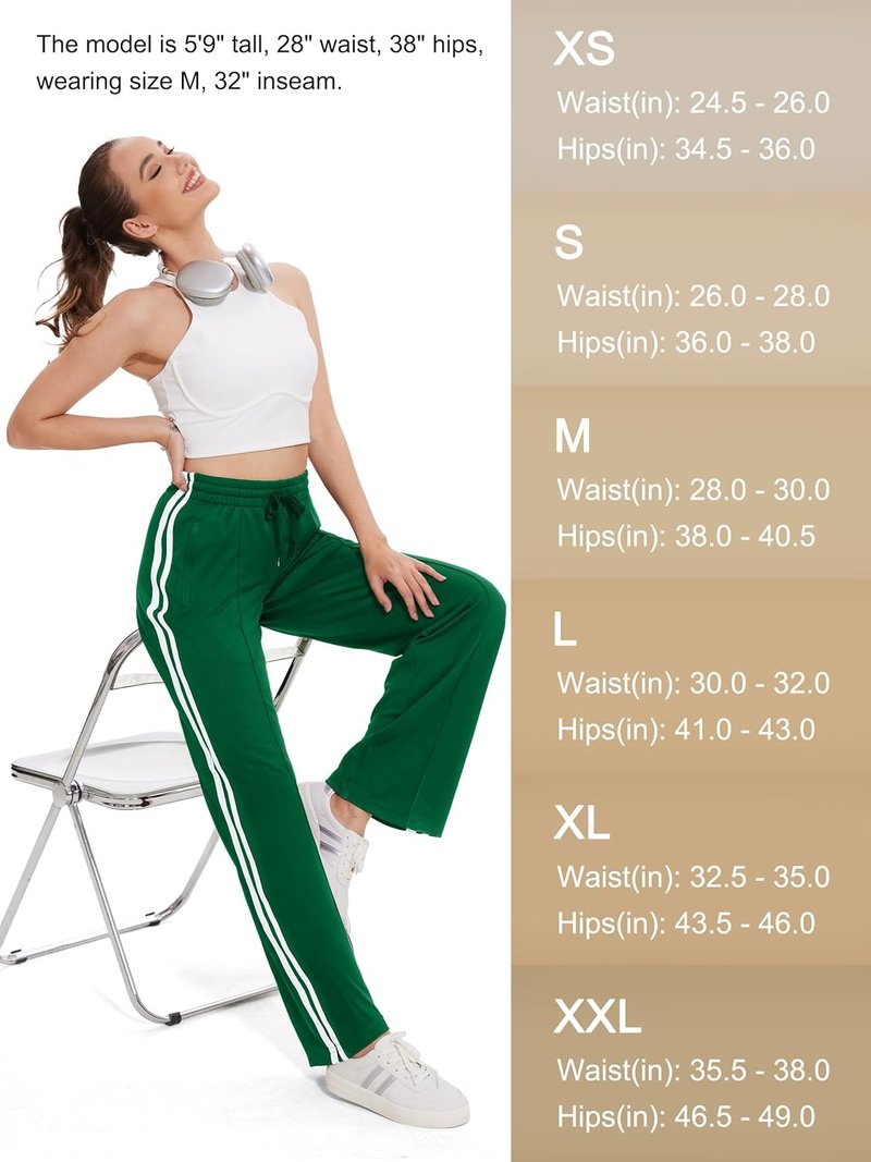 Women's Track Pants - Loose Straight Leg Jogging Sweatpants for Athletic Running | 28-36 Inseam