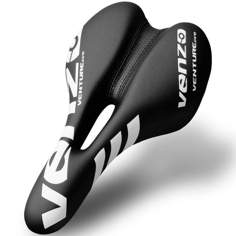 Venzo Comfortable Bike Bicycle Saddle Seat - for MTB, Road, Exercise, Trekking, Folding, Hybrid & Cruiser Bikes - XC Saddle Seat - White