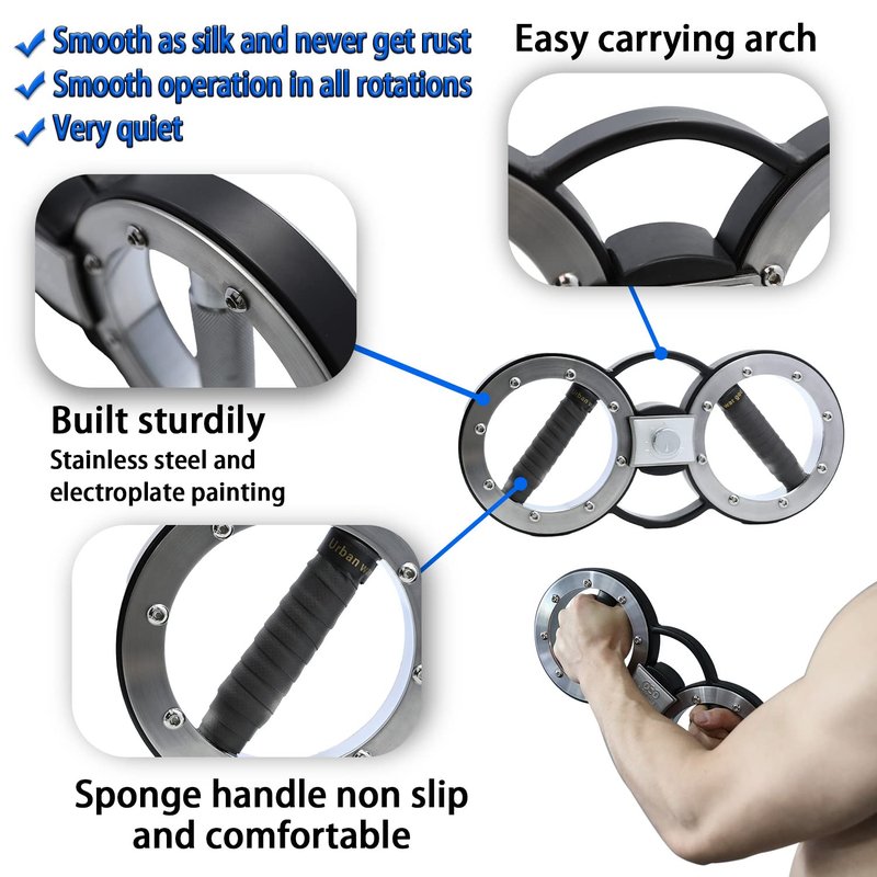 Rotator Burn Machine, 8-12LB Arm Exercise Equipment with Adjustable Resistance, Spinning Arm Machine, Gripster Forearm Trainer, 360 Degree Rotating Grips, Forearm Grip Strengthener