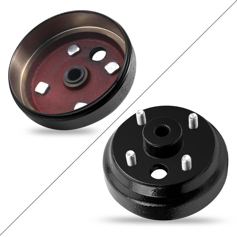 Roykaw Golf Cart Brake Drum Hub Assembly for EZGO TXT 1982-up 2 Cycle G&E Golf Carts, Heavy Duty Split Brake Drum Hub, Low Noise & Heat Resistance, OEM# 19186-G1P, 17082-G2, 17298-G1