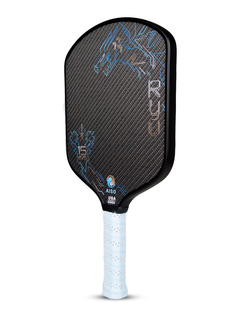 Aiso Ryu 15MM | Gen 3 Thermoformed Paddle with Foam Injection | Titanium x T700 Carbon Fiber Weave | 5.3'' Elongated Handle