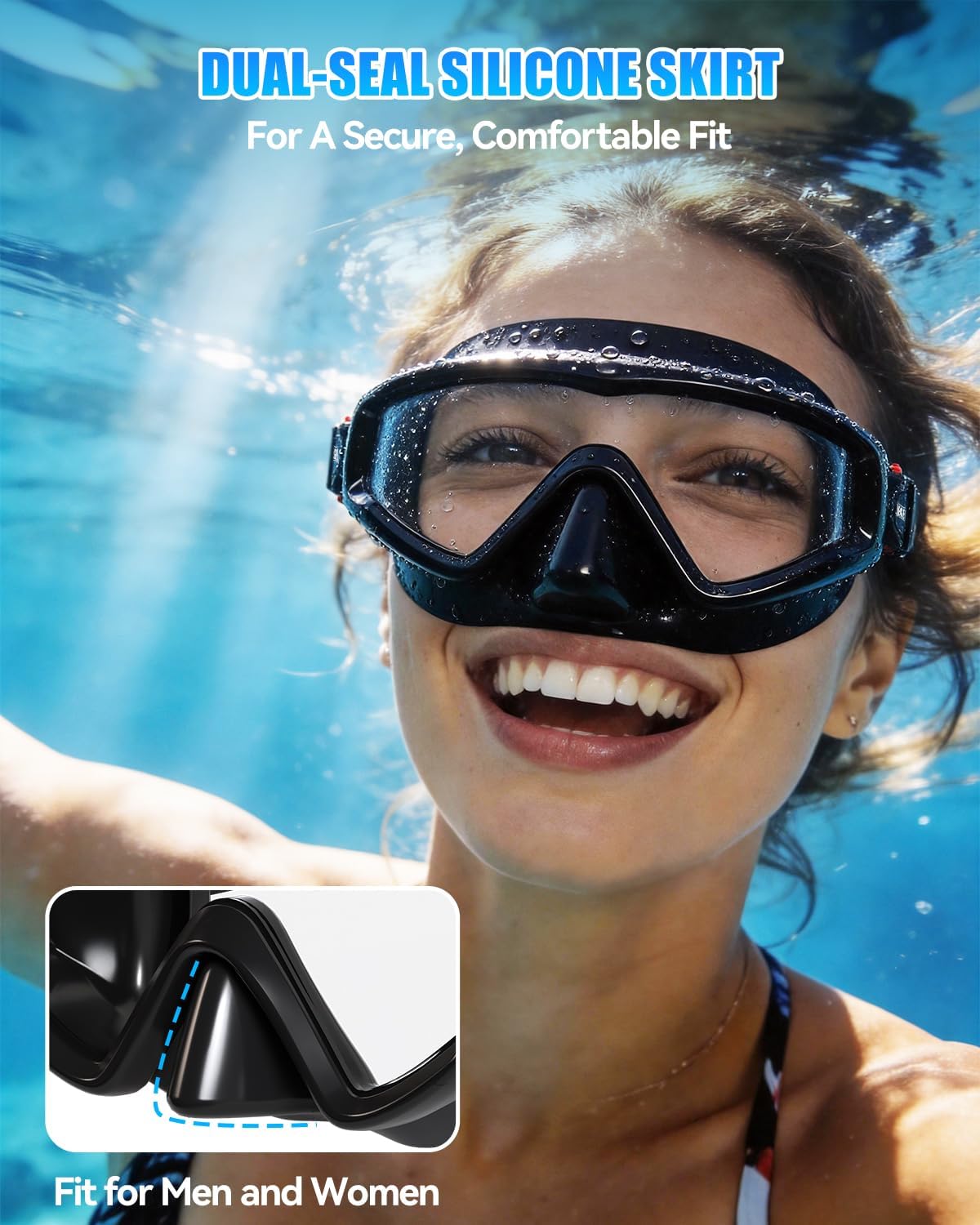 Aegend Swim Goggles - 220° Wide View Anti-Fog Design for Adults & Kids | Includes Mesh Bag for Pool & Beach Swimming