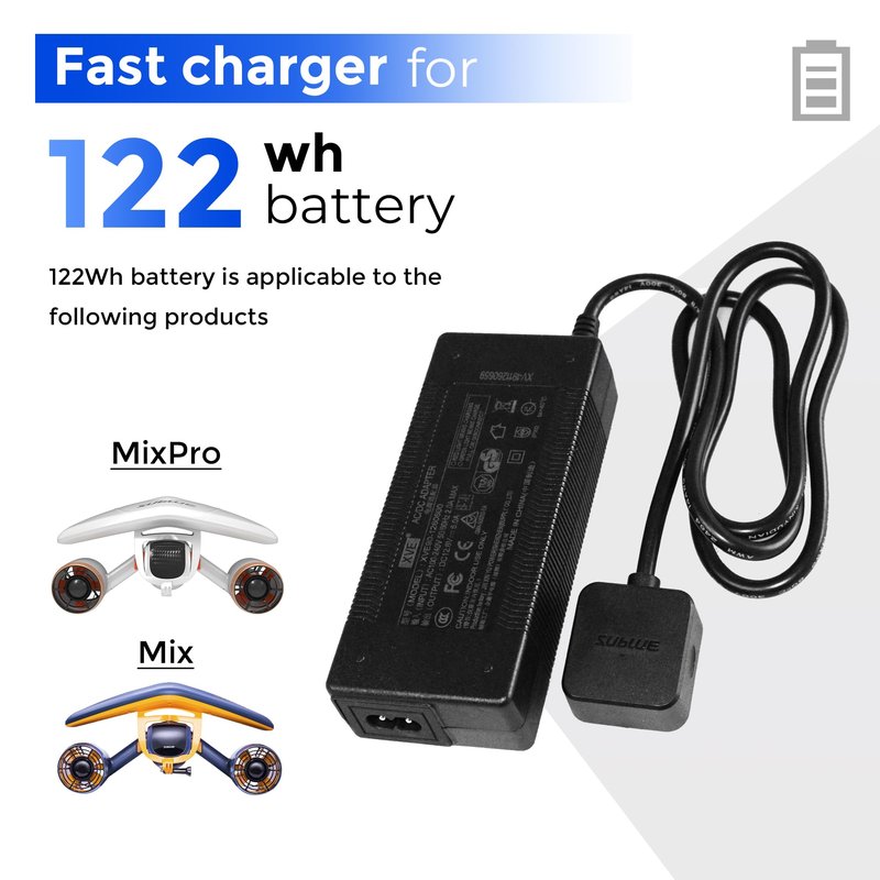 sublue Rapid Charger in 2 Hours for 122Wh Rechargeable Battery of Mix/Mix Pro Underwater Scooter