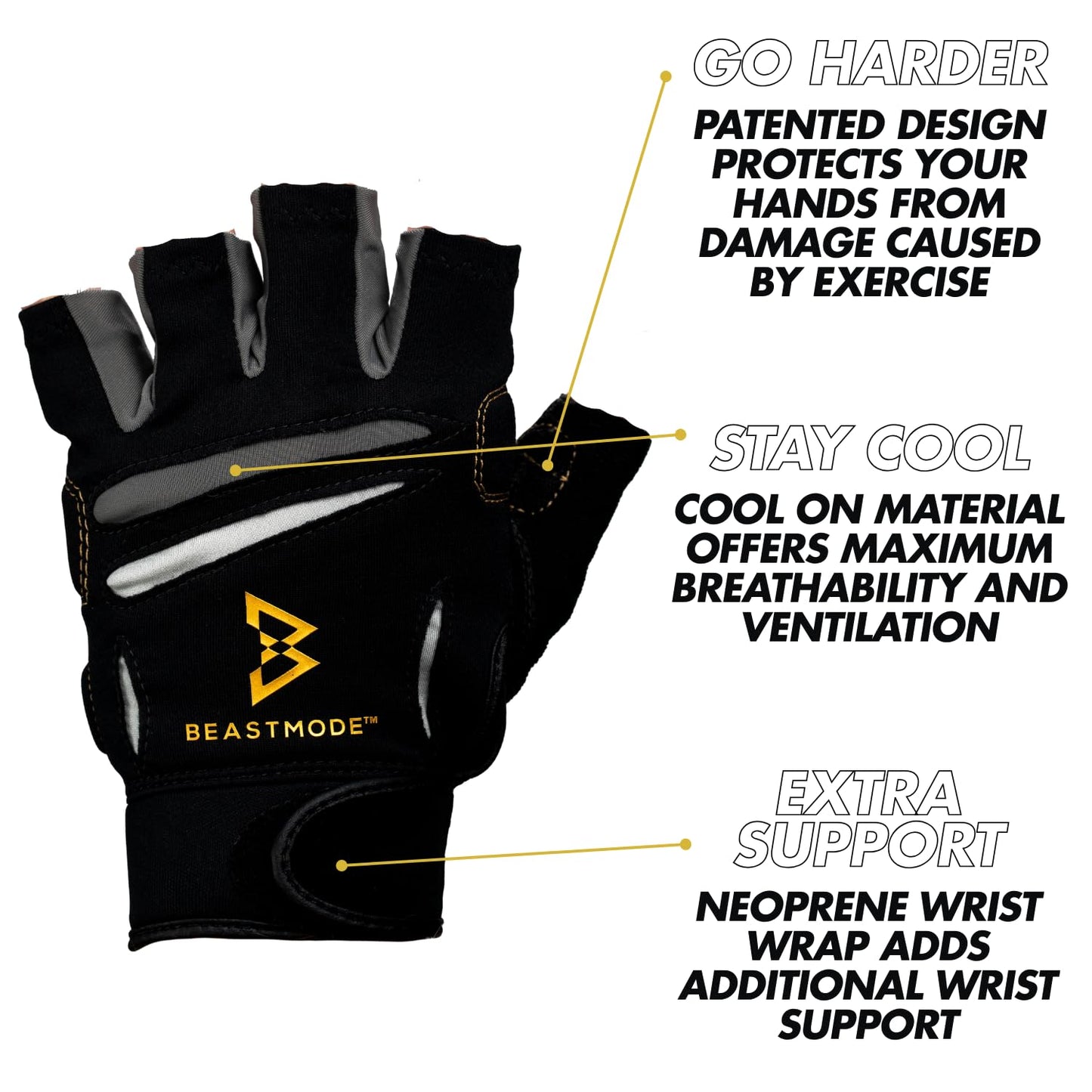 Bionic Women's Beastmode Half Finger Fitness Gloves (X-Large)