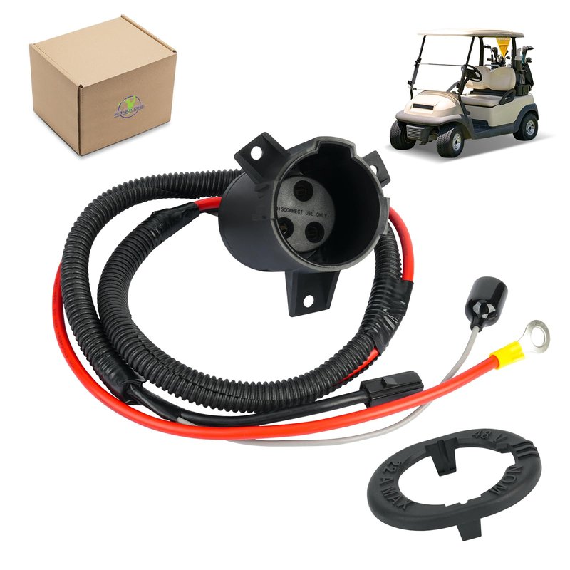 Panglong Club Car Precedent Charger Receptacle with Socket Trim-Club Car Precedent Charger Port, 48 Volt Charger DC Receptacle Port, Fits 2004-2013 Club Car Precedent Electric, OEM #103375501
