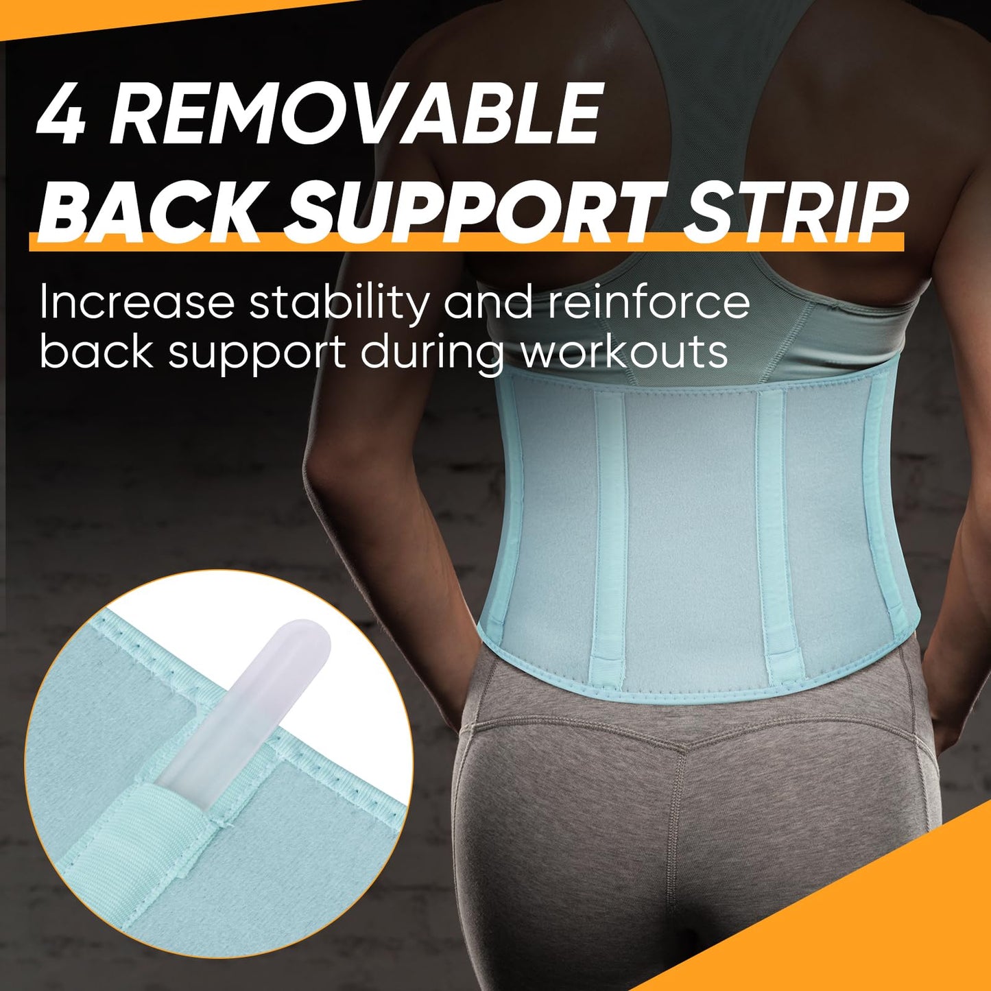 APEXUP Waist Trainer for Women Lower Belly Fat, Men Sweat Band, Stomach Wrap, Waist Trimmer with Removable Lumbar Support (Mint Green, XXL)