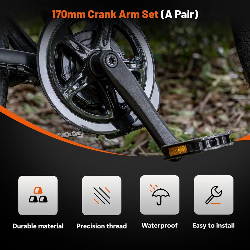 BAFANG E-Bike Crank Arm Aluminium Alloy 2 Pieces E-Bike Crank Arm Left Crank and Right Crank for Electric Bicycle BBS Middle Drive Motor
