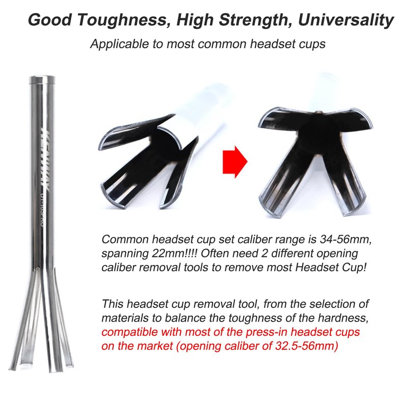 SONZUIA Bicycle Headset Cup Remover Tool, Mountain Bike Press Fit Bowl Parts Disassembly Tool (Universal for 1.2inch-2.2inch/32mm-56mm)