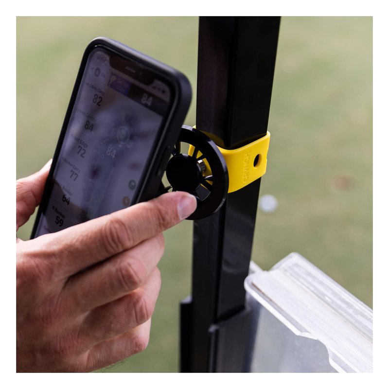 CRVNCH. Magnetic Golf Cart Phone Holder - iPhone and Android Compatible - Strong Magnet, Easy Install - Cell Phone Mount for Golf Cart or Push Cart - Golf Cart Accessory for GPS, Apps & Music