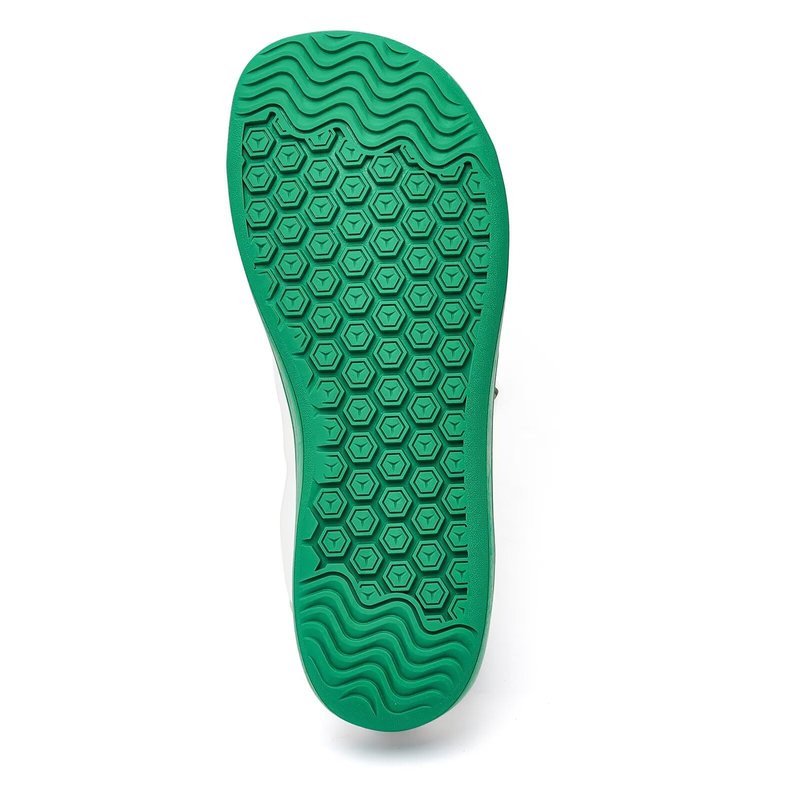 HOBIBEAR Barefoot Minimalist Shoes Womens Mens | Zero Drop | Wide Width Canvas Slip-on Shoes(White/Green, Women 9/Men 8)