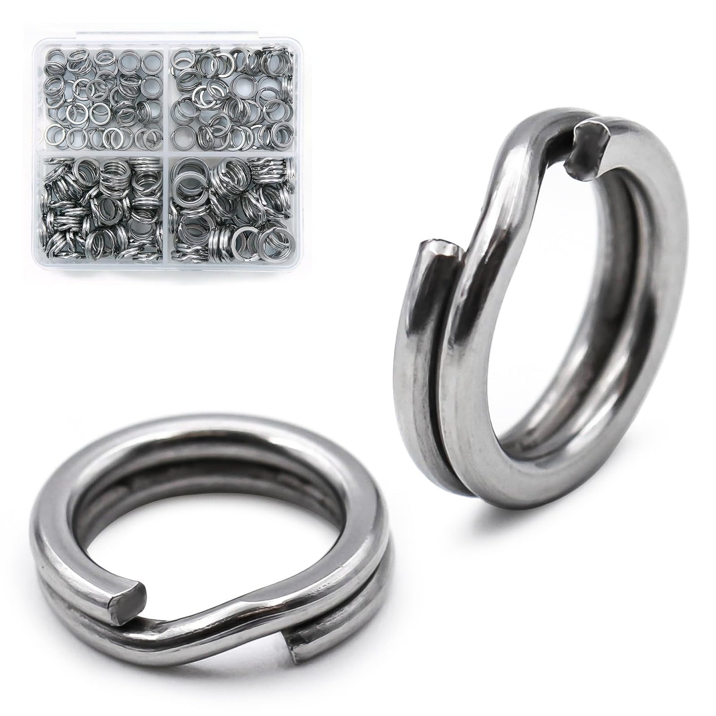FishTrip 50/100/200Pcs Fishing Split Rings Heavy Duty for Saltwater