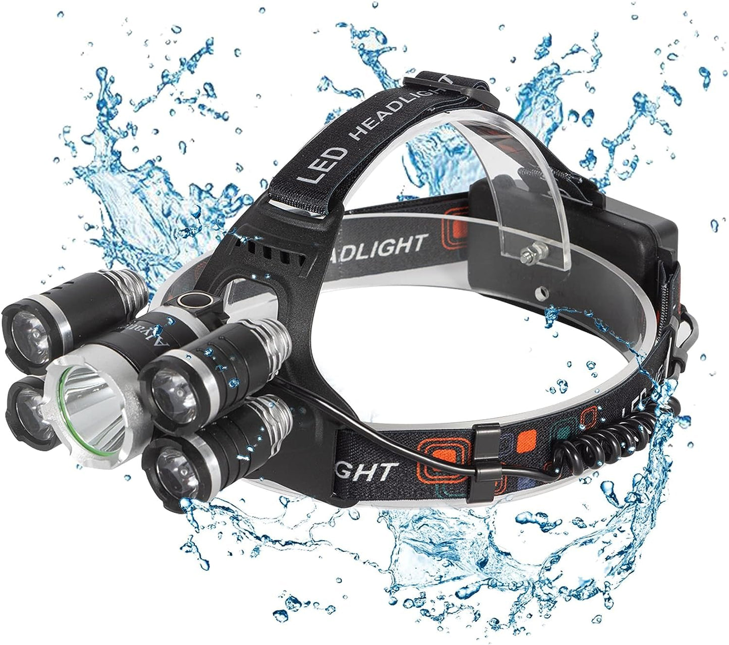 Alyattes Headlamp Rechargeable USB LED Headlamp, Headlamps for Adults, 12000 Lumens Outdoor Headlamp Flashlight with Adjustable, 4 Modes Headlight for Camping, Hiking and Hunting