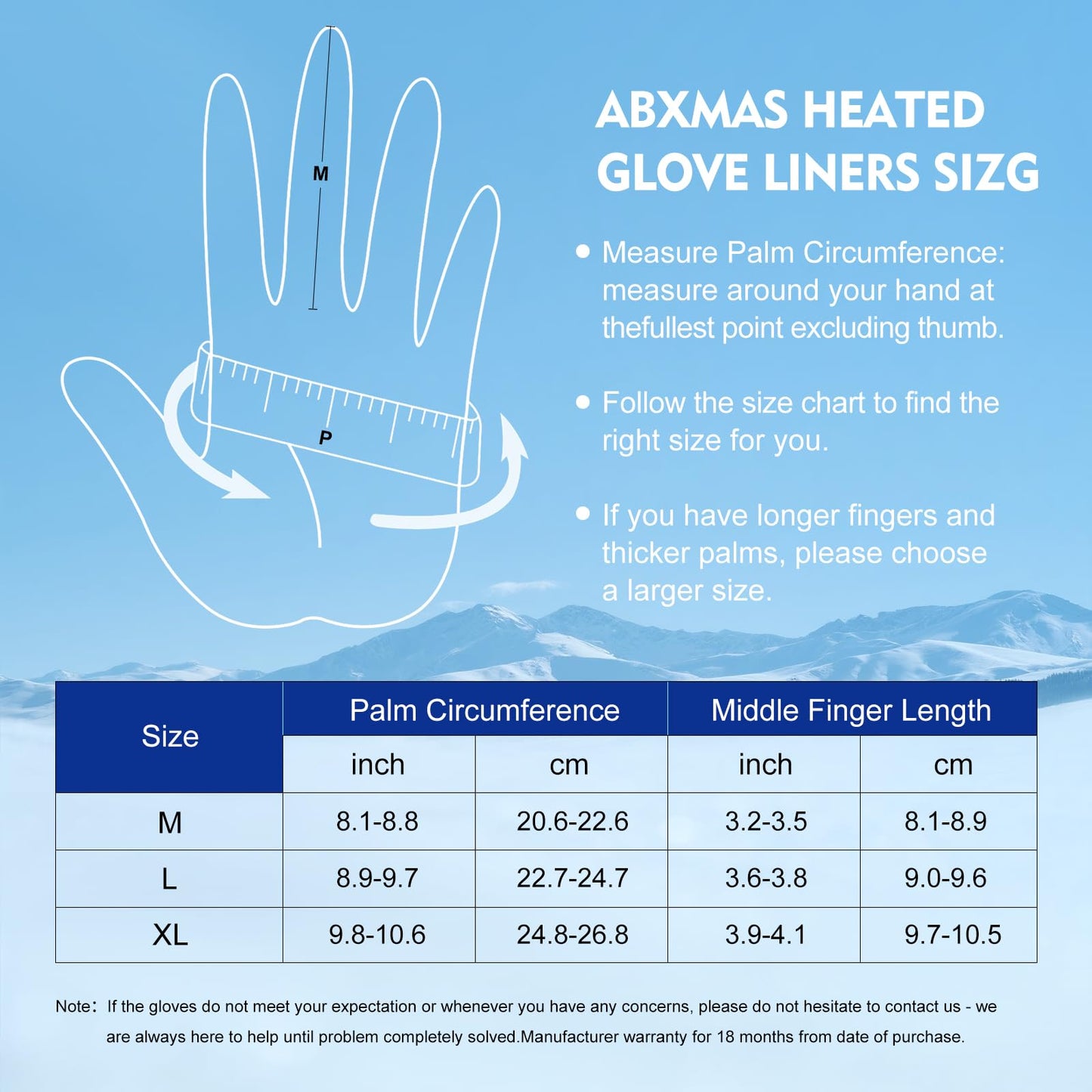 ABXMAS Heated Gloves for Men Rechargeable, 7.4V 6400mAh Electric Battery Heated Gloves for Winter Sports Motorcycle Ski Biking Hiking, Reusable Outdoor Work Hand Warmer, L