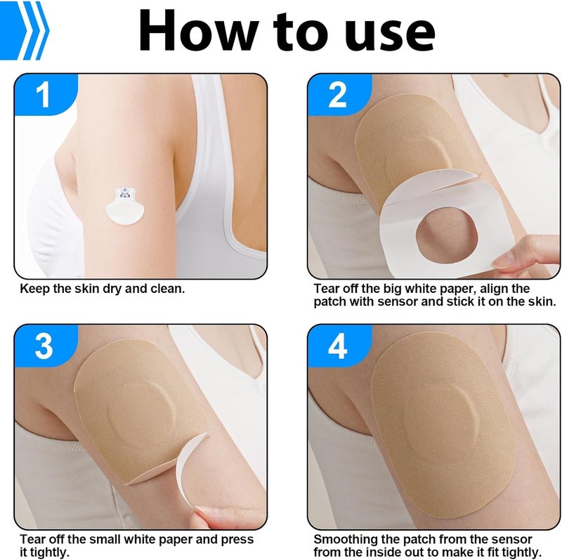 35 Packs CGM Adhesive Patches for Freestyle Libre 1/2/3, Guardian 3/4, Stelo, Enlite & G7 Sensor Patches | Waterproof Breathable Overpatch | no Glue & no Hole on the Center Tan CGM Sensor Cover