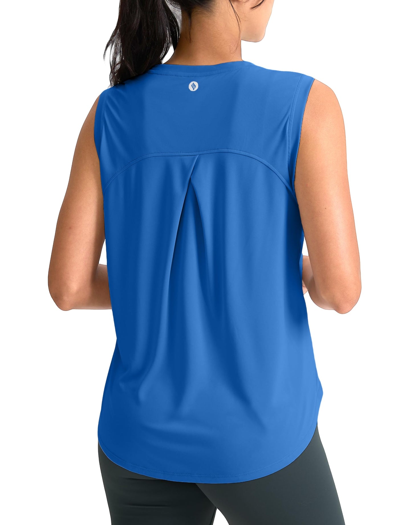 SANTINY Women's Sleeveless Workout Tops Breathable Lightweight Active Tennis Yoga Shirts Athletic Running Tank Tops for Women (Royal Blue_XXL)