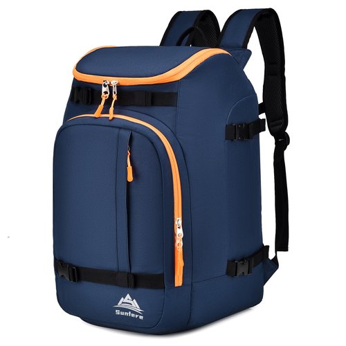 FeedMoo Ski Boot Bag Backpack 50L Waterproof Ski and Snowboard Boot Travel Luggage Snow Boots Bags Dark Blue for Youth Men Ski Helmet Goggles Gloves Skiing Gear Accessories(Dark Blue)