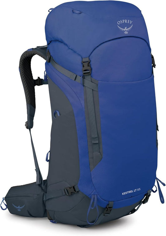 Osprey Kestrel LT 65L Men's Backpack - Lightweight Waterproof Hiking & Camping Bag | Rays Blue