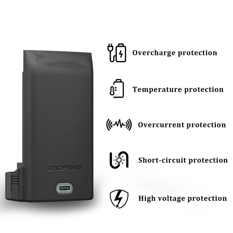BAOFENG DM-32 Radio Battery 2500mAh Li-ion Battery for UV-32 Walkie Talkie 16.28Wh BC-32UV for UV32 Two Way Radio DC7.4V