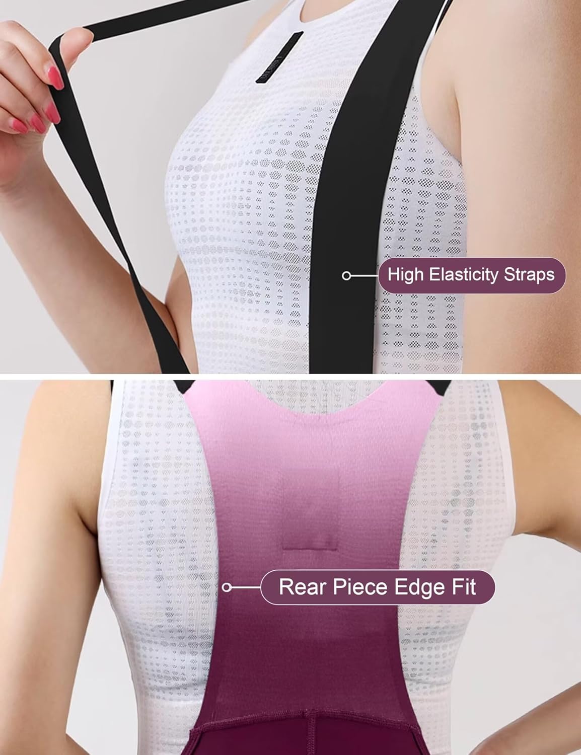 Women's High-Waisted Padded Cycling Bibs - Breathable Bike Shorts for Road Riding