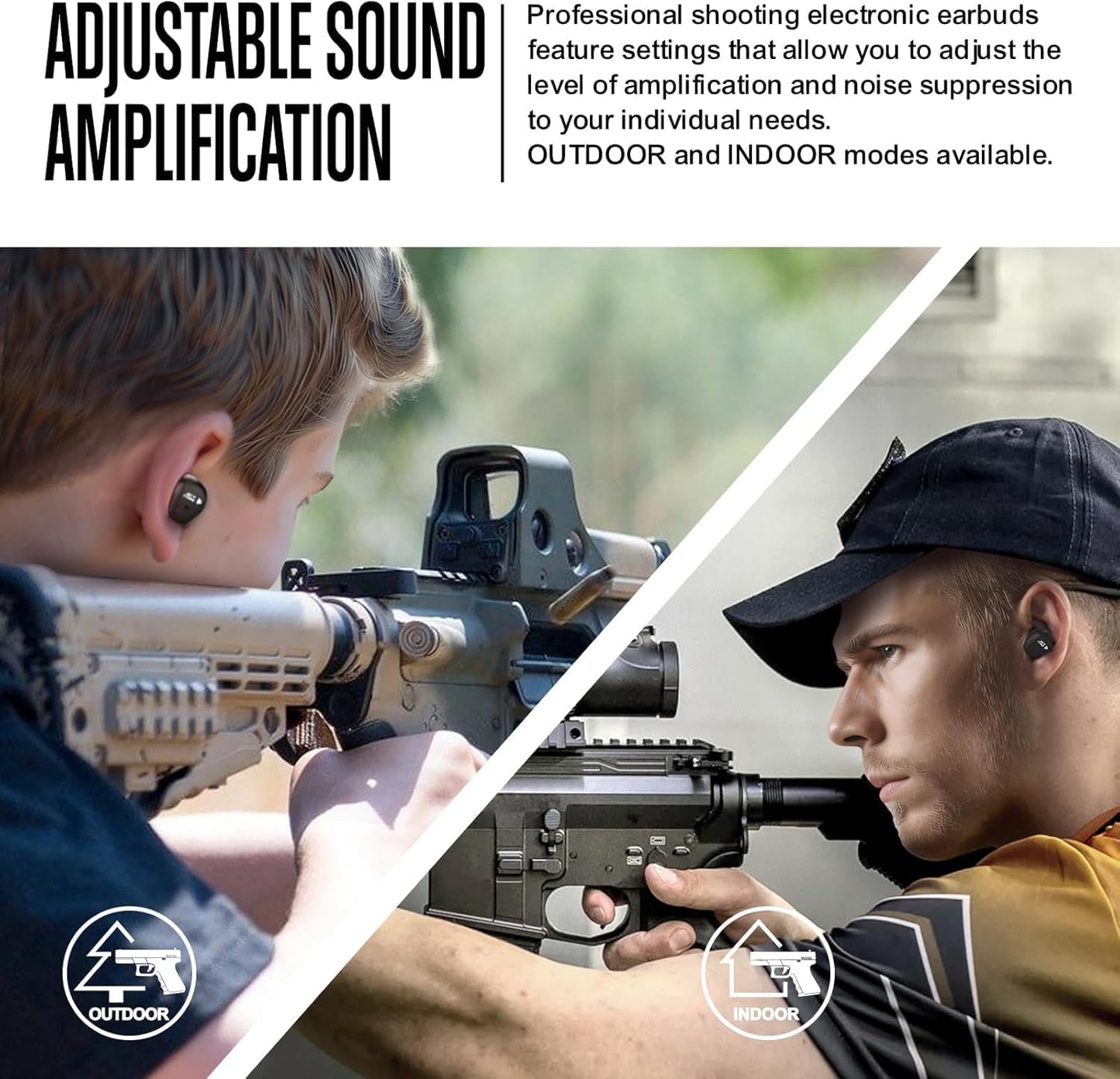 Shooting Ear Protection Ear Plugs - Electronic Noise Reduction Earbuds for Optimal Hearing Safety