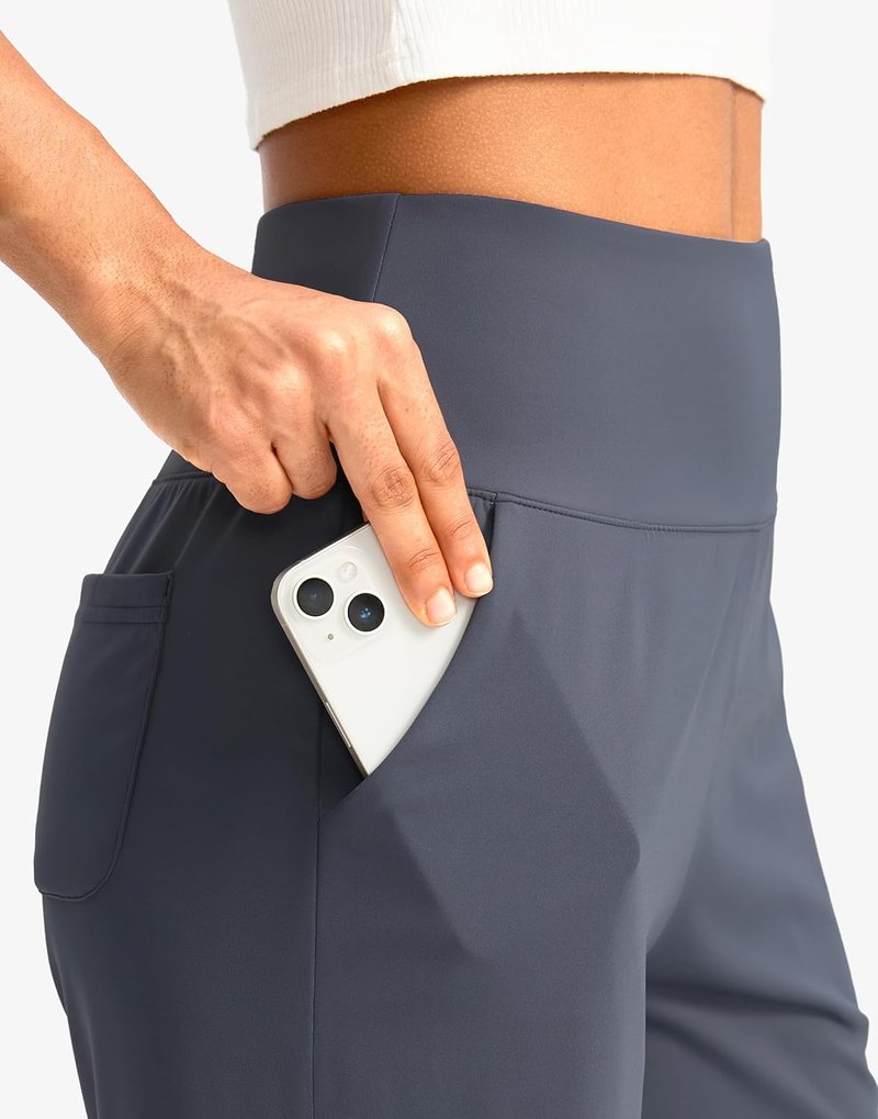 Women's Bermuda Long Shorts - High Waisted 9" Athletic Shorts with Pockets for Walking & Workouts
