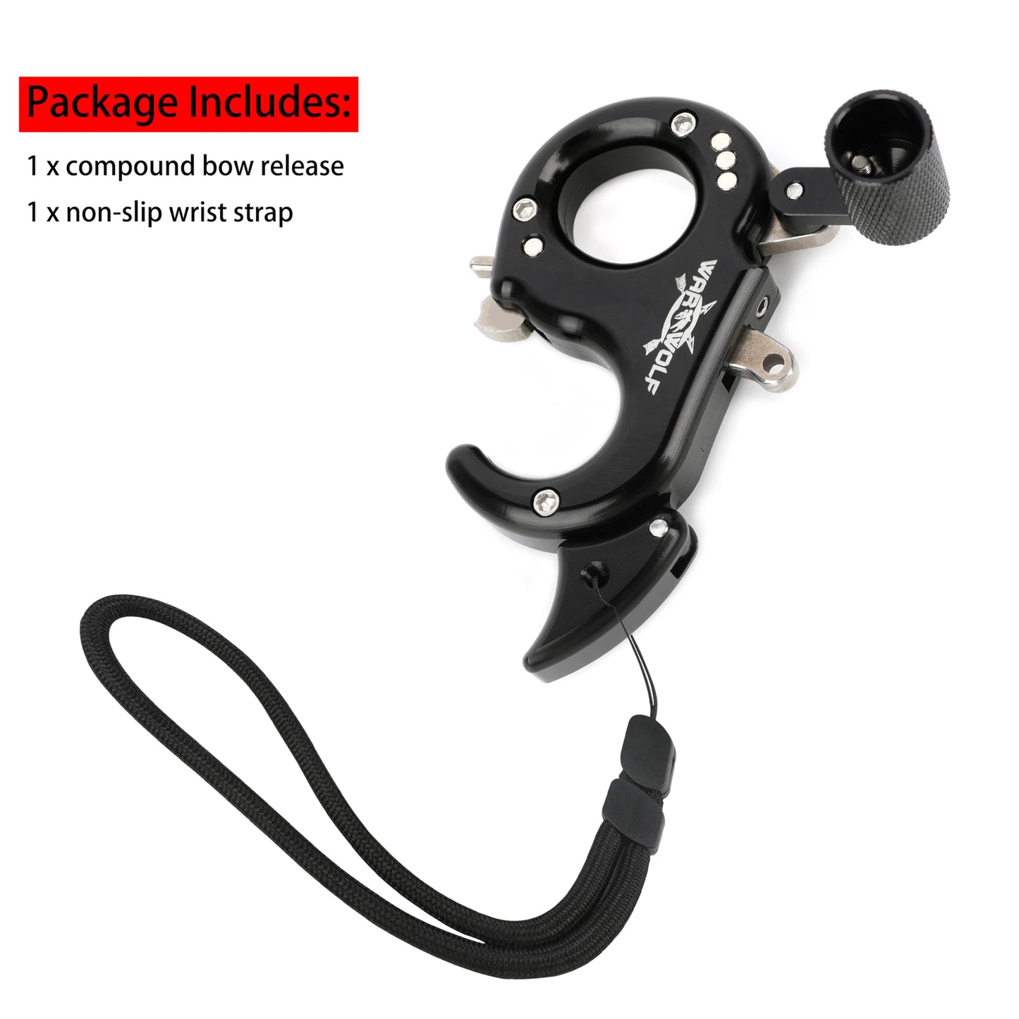 Compound Bow Release 2/3 Fingers Adjustable Aid Thumb Release Trigger Left/Right Handed for Compound Bow Hunting Shooting Accessories (Black)