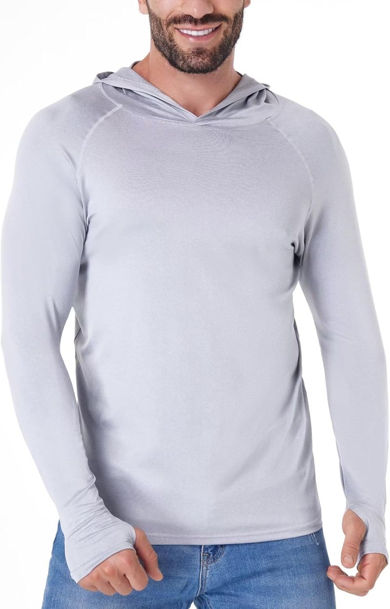 Men's Athletic Hoodies - UPF 50+ UV Sun Protection Fishing Shirt | Long Sleeve Rash Guard