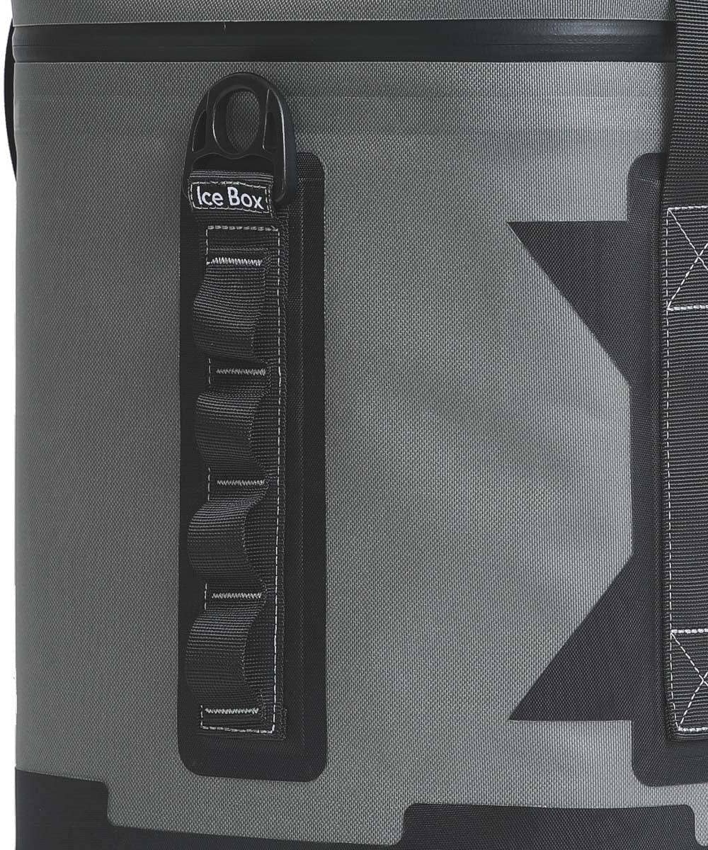 Insulated 21-Quart Nylon Ice Box Cooler - Waterproof Design with Shoulder Strap & Grab Handles | Black