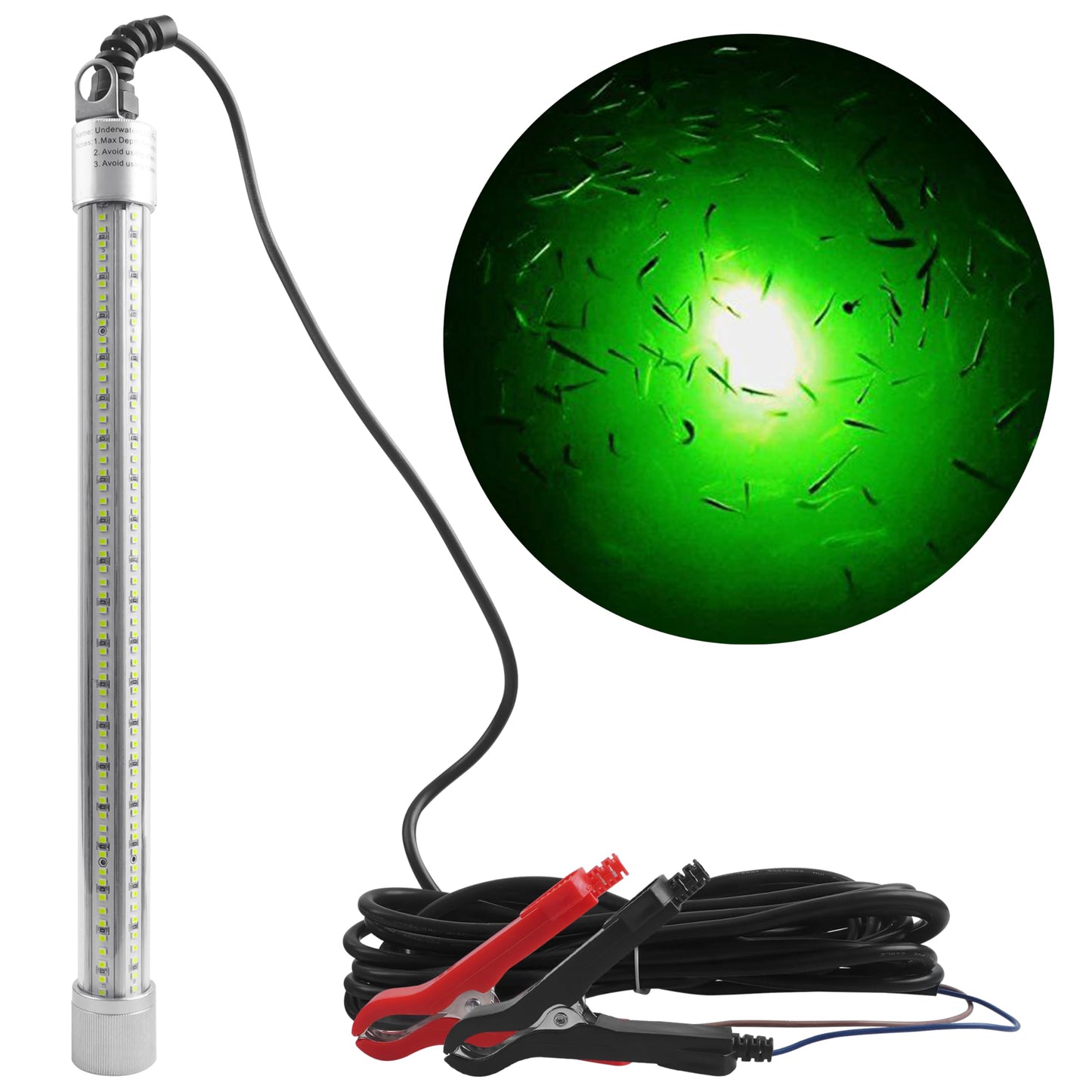 AGOOL Underwater Green Fishing Light Super Bright 80W 40000 Lumens 12V LED Deep Drop Night Fishing Light Submersible Fishing Bait Finder Shrimping Lights for Snook Crappie Shrimp Squid Fish
