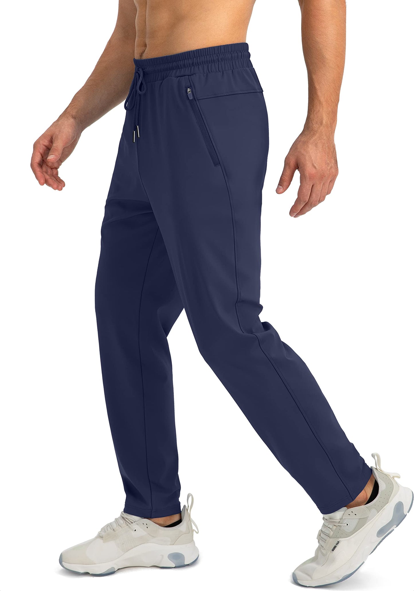 G Gradual Men's Sweatpants with Zipper Pockets Tapered Joggers for Men Athletic Pants for Workout, Jogging, Running (Navy, XX-Large)