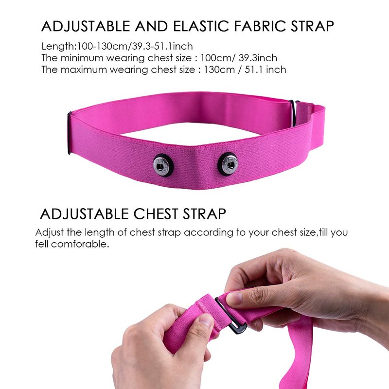 XUXIN Replacement Heart Rate Monitor Soft Strap Adjustable Elastic Chest Mount Belt Compatible with Polar, Garmin, Wahoo Strap