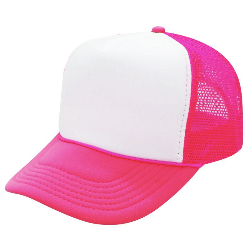 You Look Like You Love Me Trucker Hat Country Song Lyrics Adult Classic 5 Panel Mesh Snapback White/Neon Pink Trucker Hat