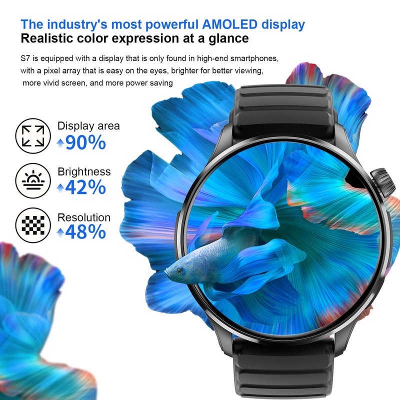 ZYVICXFJ Smart Watch for Men Smartwatch - 1.43-Inch Round Touch Screen,Full-Featured Fitness Tracker, Waterproof, Health Monitoring, Multiple Sports Modes, Compatible Android and iOS