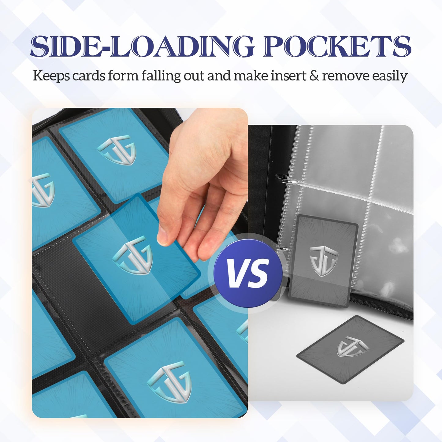 TCGUARD Trading Card Binder, 9 Side Loading Pocket Card Album Hold Up to 540 Cards, Zipper Binder for Cards Collection, TCG Card Holder for Game Card, Sports Card, Yugioh, MTG etc.