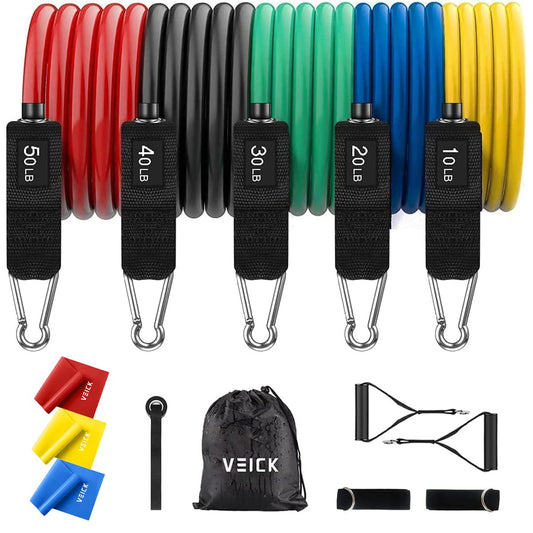 VEICK Resistance Bands, Exercise Bands, Workout Bands, Resistance Bands for Working Out with Handles for Men and Women, Exercising Bands for Fitness Weights Work Out at Home