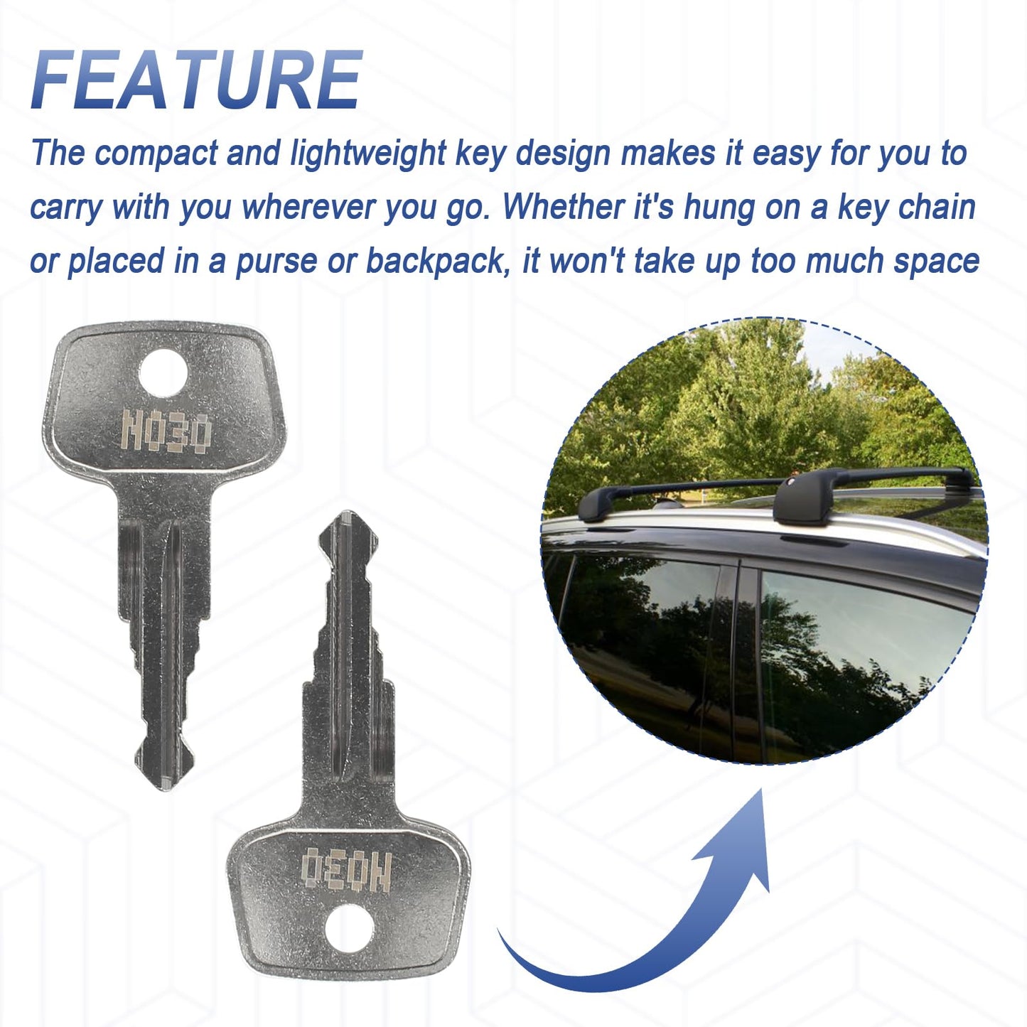 Hugexpen N030 Key Replacement for Thule Rack Core, Key Cylinder for Bike Rack Lock, Roof Cargo Lock, Roof Rack Locks, Cross Bars, Towers, Ski Rack Etc