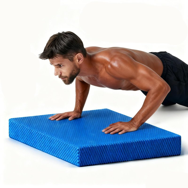 High-Density Balance Pad, Extra Large Balance Pad for Physical Therapy, TPU Foam Balance Board for Rehabilitation Stability Workout Knee and Ankle Exercise (Blue, 19.69 * 15.7 * 2.36inch)