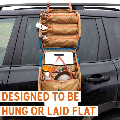 Kelty Camp Galley – Camp Kitchen Organization Kit, Pockets, Compartments for Outdoor Cooking Essentials, Plastic, DULL GOLD/DEEP TEAL
