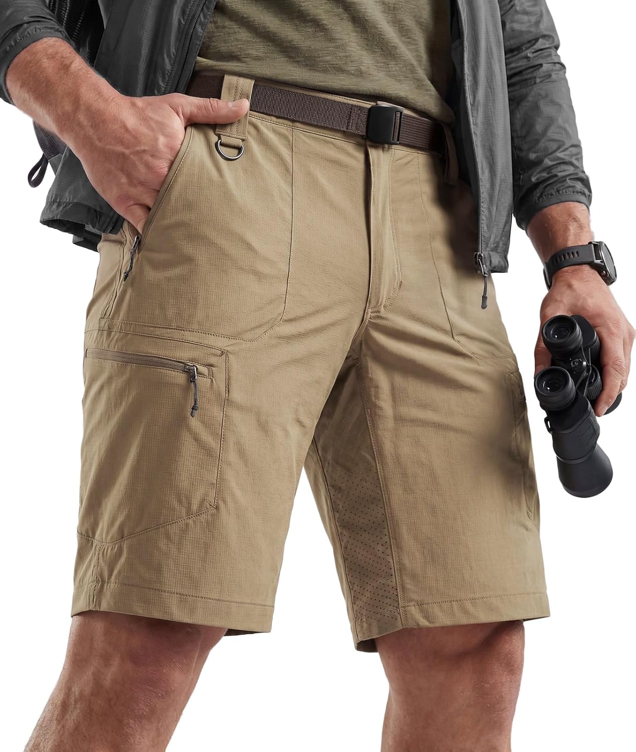Men's Quick Dry Hiking Cargo Shorts - Lightweight Water-Resistant Tactical Design | Multiple Pockets for Outdoor Activities