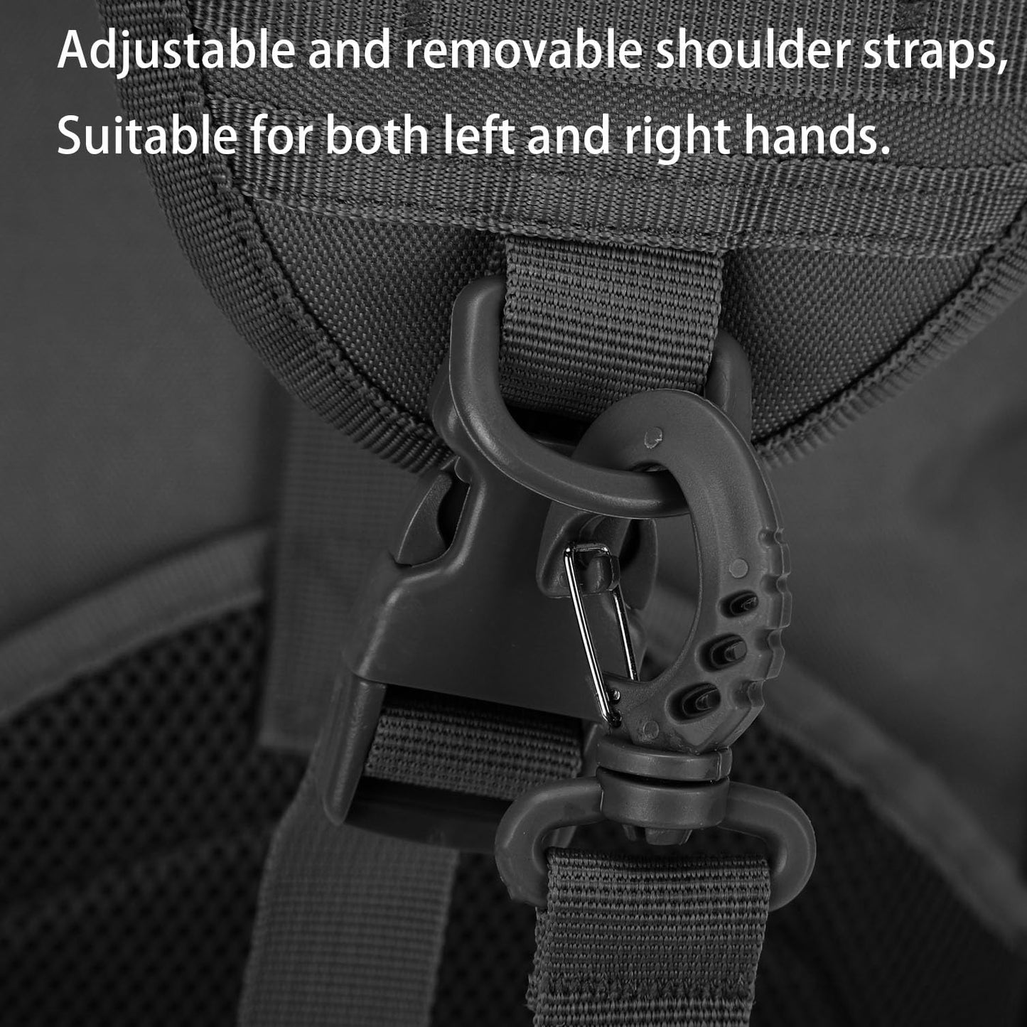 VTACOUTV Tactical Sling Bag Backpack, Military Rover Shoulder Pack, EDC Molle Assault Range Bag for Men Ambidextrous(Black)