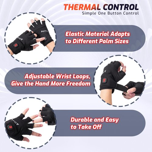 Heated Gloves for Men Women- Rechargeable Electric Touchscreen Cold Winter Work Arthritis Pain Relief Hand Warmers Hot Compress, Heated Gloves for Cold Winter Arthritis Hands Hunting Skiing (M)