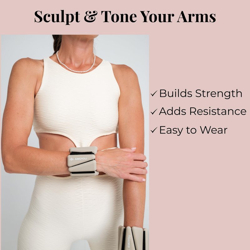AMOYOU Wrist & Ankle Weights for Women – 2 lb Ankle Weights (Set of 2, 1 lb Each) | Arm Weights for Women | Leg Weights for Walking, Yoga, Cardio & Strength Training