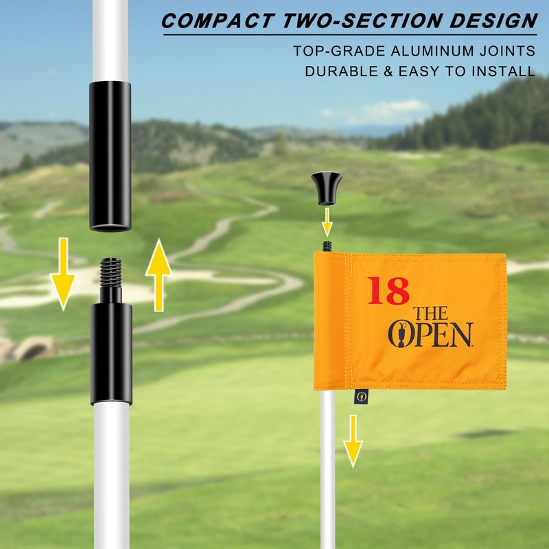 COGOLFING 3ft Golf Flagstick - Portable Two-Section Design - Ball Retrieval Base - Perfect for Home Practice Putting Green - Fits 8x6 inch Flags, 3-Pack