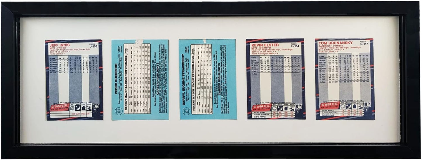 Trading Card Display Frame - 2 Pack for 5 Standard Cards | UV Protection, Black Double Mats, Sports Collector Wall Holder