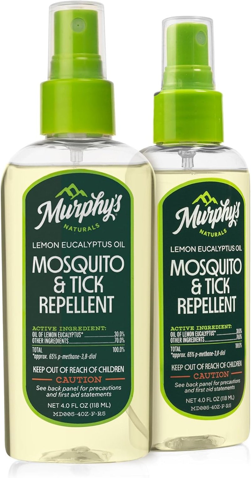 Murphy's Naturals Mosquito & Tick Repellent Spray - Oil of Lemon Eucalyptus, 4 Oz Pump | 2-Pack